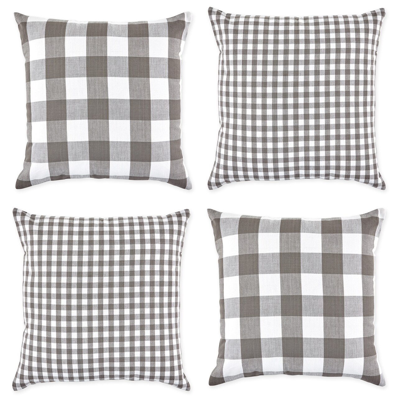 Grey and white buffalo check pillow best sale